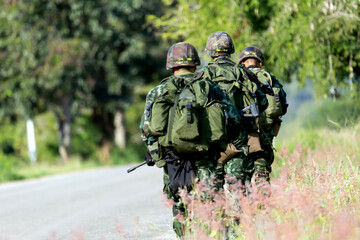 soldier walks