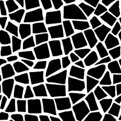 vector seamless black and white mosaic texture