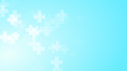 Medical white blue cross pattern background.