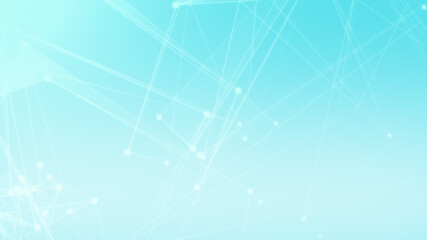 Abstract blue white polygonal 3d rendering network technology background.