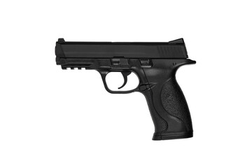 Modern semi-automatic pistol. A short-barreled weapon for self-defense. Arming the police, special...