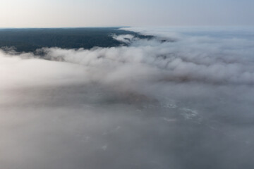 The marine layer is propelled against the coast of Mendocino, California, by a pressure gradient as a result of warmer inland temperatures. Much of Northern California experiences this common fog.
