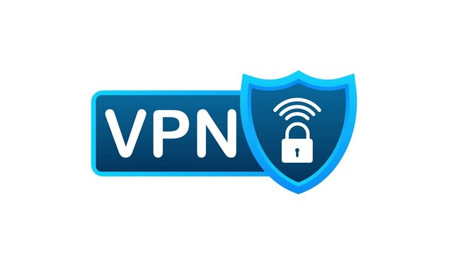 Secure VPN connection concept. Virtual private network connectivity overview. Motion graphics.