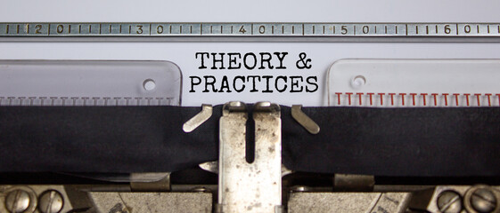 Theory and practices symbol. Words 'Policies and procedures' typed on retro typewriter. Business,...