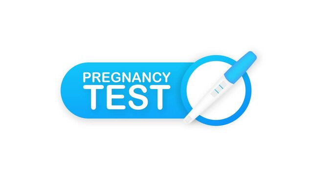 Pregnancy test sticks with results. Art design pregnant, childbirth template. Motion graphics.