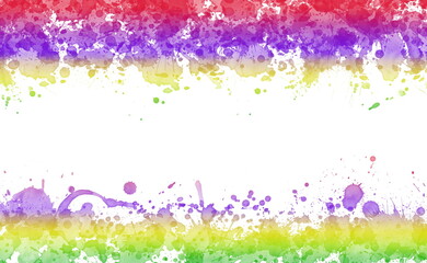Abstract colorful watercolor stains on a white background