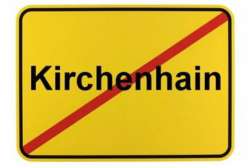 Illustration eines Stadtausgangsschildes der Stadt Kirchenhain