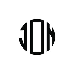 JON letter logo design. JON modern letter logo with black background. JON creative  letter logo. simple and modern letter JON logo template, JON circle letter logo design with circle shape. JON   - obrazy, fototapety, plakaty