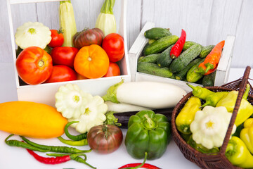 Harvesting vegetables. a grocery basket from the garden.