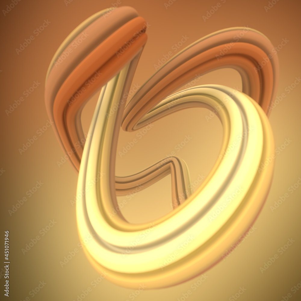 Aufkleber color wavy shape in modern style. colorful geometric background. artistic dynamic wave 3d rendering 