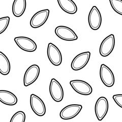 Sunflower seeds seamless pattern. Vector packaging design.
