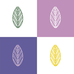 leaf logo color set vector