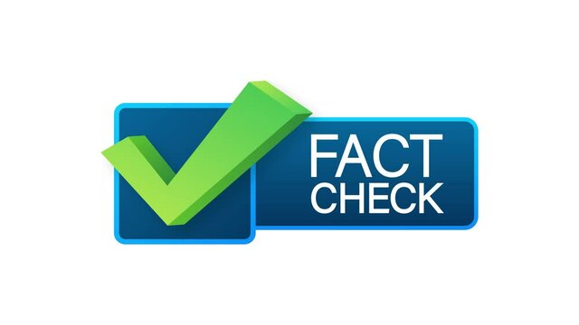 Fact check. Concept of thorough fact-checking or easy compare evidence. Motion graphics.
