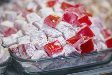 Turkish delights and Lokum in Istanbul Grand Bazaar, Turkey