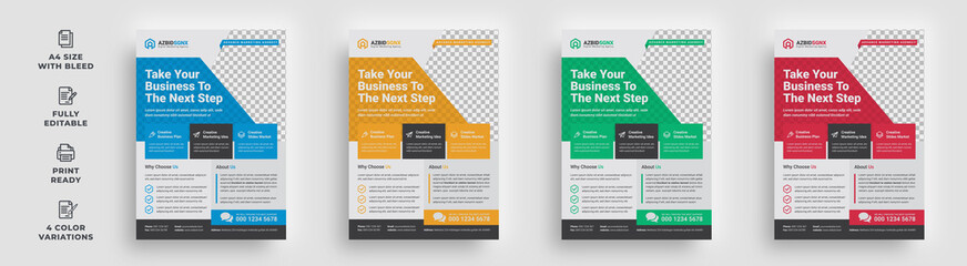 flyer corporate company creative professional attractive minimal abstract marketing informative magazine advertising business flyer leaflet template design 