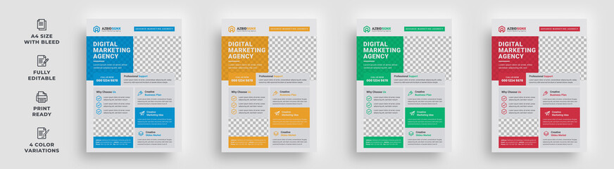 flyer corporate company creative professional attractive minimal abstract marketing advertising leaflet magazine brochure template design 