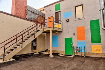 Alleyways and streetscapes in downtown Lethbridge Alberta