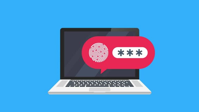 Two step authentication illustration, flat cartoon smartphone and computer safety login or signin. Motion graphics.