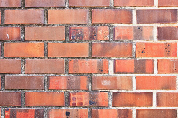 Obraz premium Brick wall texture with cracked tiles and cement. Classic brickwall surface background