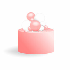 delicious pink cake with balloons