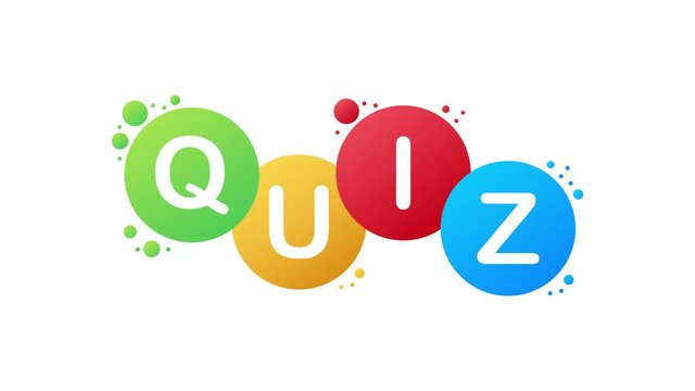 Quiz logo with speech bubble symbols, concept of questionnaire show sing, quiz button, question competition. Motion graphics.
