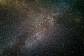 Milky Way astrophotography with perseids
