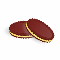 chocolate cookies with caramel filling