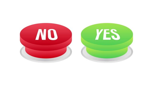 Yes and No button. Feedback concept. Positive feedback concept. Choice button icon. Motion graphics.