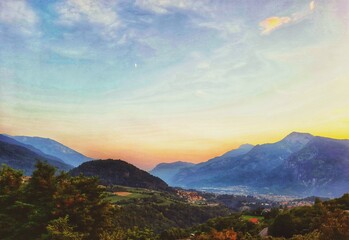 sunset over the mountains