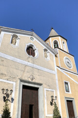 Fototapeta na wymiar Facade of the Chiesa dello Spirito Santo (Church of the Holy Spirit) in Laino Borgo, Cosenza, Calabria, Italy
