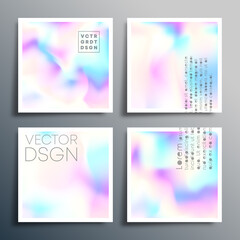 Holographic gradient square design for brochure, flyer cover, business card, abstract background, poster, or other printing products. Vector illustration