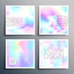 Holographic gradient square design for brochure, flyer cover, business card, abstract background, poster, or other printing products. Vector illustration