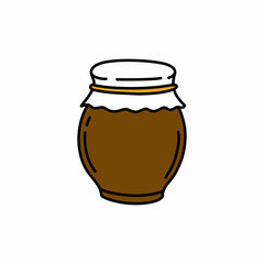 honey doodle icon, vector color line illustration