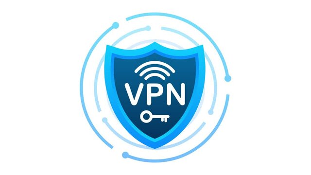Secure VPN connection concept. Virtual private network connectivity overview. Motion graphics.