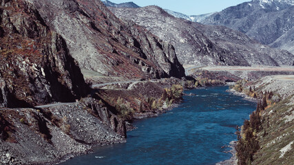 View of Chuya river at Altai mountains, Altai Republic. Russia.