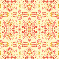Abstract Ethnic Vector Seamless Pattern. Trendy boho tile. African textile design. Scandinavian ornament. Perfect for wallpaper, cloth, wrapping paper and other endless fill.