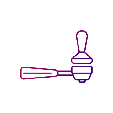 recommend clip art: Coffee tamper into portafilter outline icon. Professional coffee shop tool. Isolated vector stock illustration