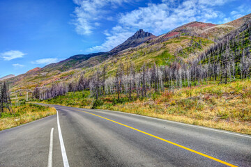 Landscapes and scenery in Red Rock Canyon and Blackiston Falls regions of southern Alberta