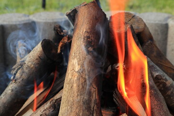 ognisko, ogień, campfire, flames