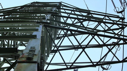 słup energetyczny, wysokiego napięcia. Energy pole