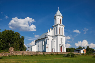 Old ancient Church of St. Casimir, the oldest catholic temple in Belarus, Vseliub village, Grodno region, Novogrudok district, Belarus.