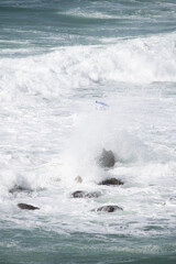 wave breaking on the beach