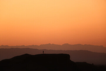 sunset in the deserte mountains