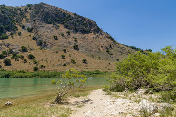 Lake Kournas - the largest freshwater lake on the Greek island of Crete