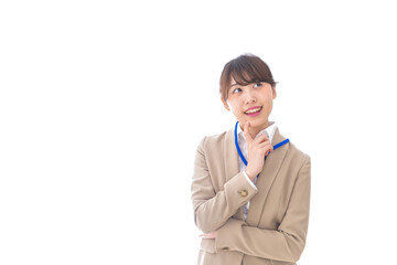 考える若いビジネスウーマン