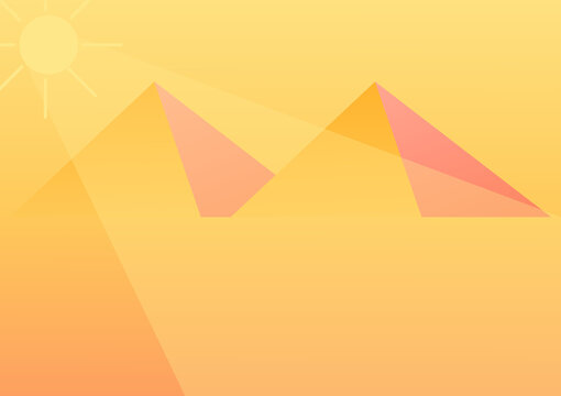 simple background with desert theme with pyramid design