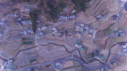 日本の田園風景ドローン撮影・淡路島