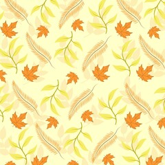 Autumn Seamless Pattern Vector Illustration Suitable for use as Background, Pillow, Tumbler, Decoration Etc