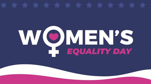 Animated background of women's equality day with smooth animation heart and woman symbol. Great to use for international event on August 26 th.