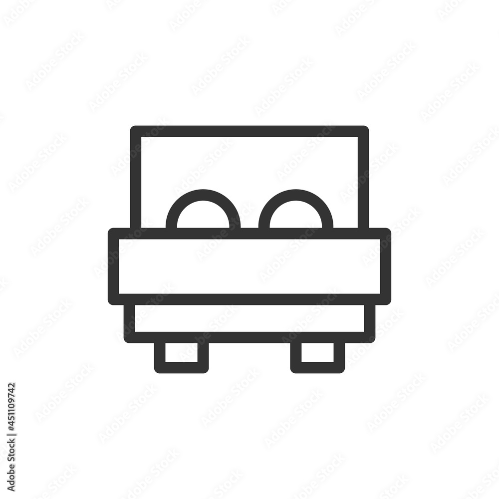 Sticker Vector bed line icon.